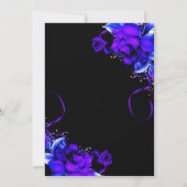 Glowing Dead Girl Paarse Rozen Verjaardagsfeestje Kaart (Achterkant)