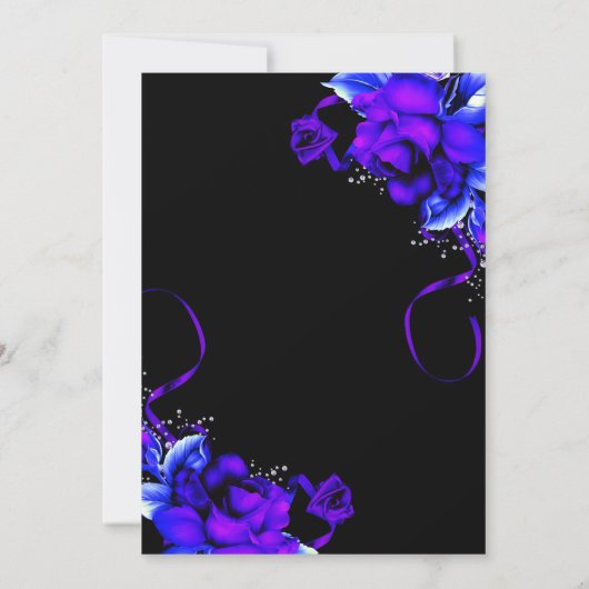 Glowing Dead Girl Paarse Rozen Verjaardagsfeestje Kaart (Achterkant)