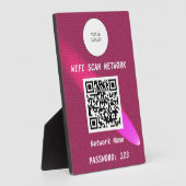 Glowing Deep Pink Leather Free Wifi Scan & QR Code Fotoplaat (Zijkant)