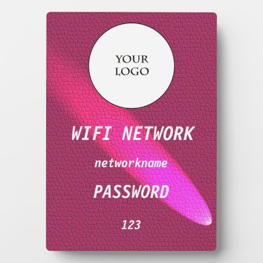 Glowing Deep Pink Leather Share Wifi Network  Fotoplaat (voorkant)