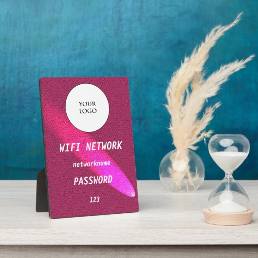 Glowing Deep Pink Leather Share Wifi Network  Fotoplaat (Zijkant)