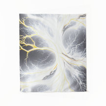 Glowing Energy Tree Abstract wandtapijt