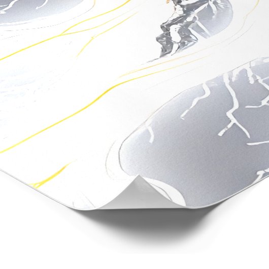 Glowing Energy Tree Abstracte kunst Poster (Hoek)