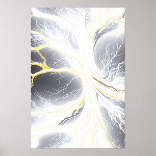 Glowing Energy Tree Abstracte kunst Poster