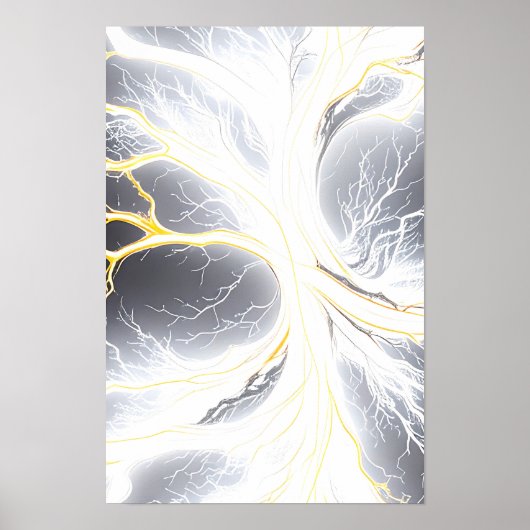 Glowing Energy Tree Abstracte kunst Poster (Voorkant)