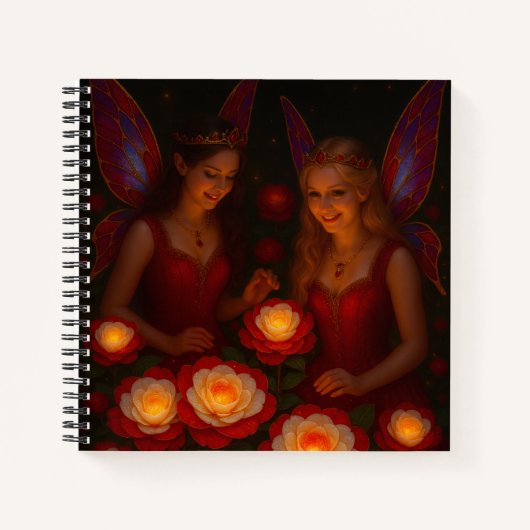 Glowing Fairies and Luminous Roses Art Journal Notitieboek (Voorkant)