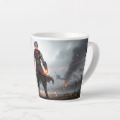 Glowing Fists | Dark Anime Warrior Mug Latte Mok (Rechterhoek)