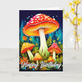 Glowing Forest Mushroom Illustratie Kaart (Gele Bloem)
