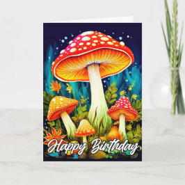Glowing Forest Mushroom Illustratie Kaart
