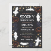 Glowing Ghosts Pumpkins Bats Spooky Slumber Party Kaart (Voorkant)