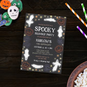 Glowing Ghosts Pumpkins Bats Spooky Slumber Party Kaart