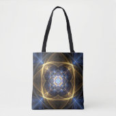 Glowing Gold Blue Fractal Energy Tas (Voorkant)