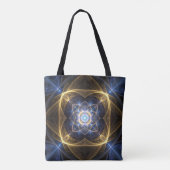 Glowing Gold Blue Fractal Energy Tas (Achterkant)