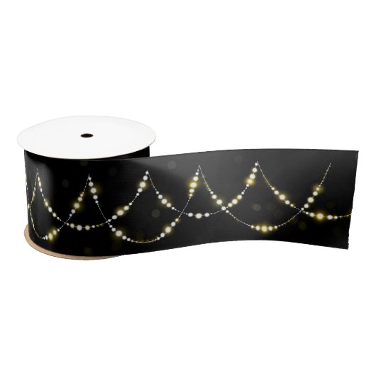 Glowing Gold Light String On Black Satijnen Lint (Spoel)