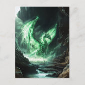 Glowing Green Dragon Mythical Creature Briefkaart (Voorkant)