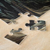 Glowing Green Dragon Mythical Creature Legpuzzel (Zijkant)