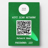Glowing Green Leather Free Wifi Scan & QR Code Fotoplaat (voorkant)