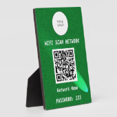 Glowing Green Leather Free Wifi Scan & QR Code Fotoplaat (Zijkant)
