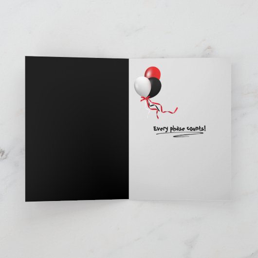 glowing half moon birthday kaart (Binnen)