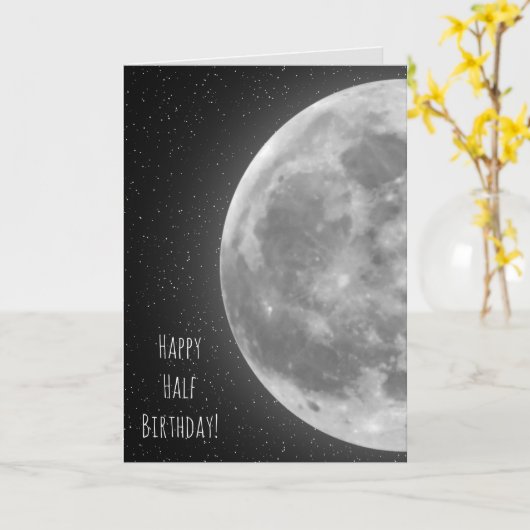 glowing half moon birthday kaart (Gele Bloem)