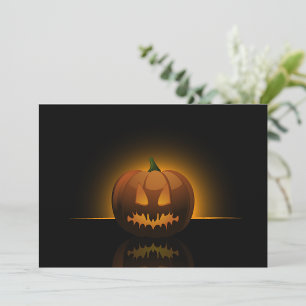 Glowing Halloween Pumpkin Invitations Kaart