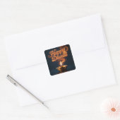 Glowing Happy Diwali Diya Sticker Design (Envelop)