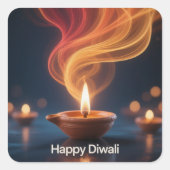 Glowing Happy Diwali Diya Sticker Design (Voorkant)