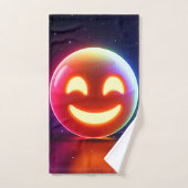 Glowing Happy Orb Emoji Bad Handdoek (Handdoek)