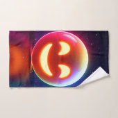 Glowing Happy Orb Emoji Bad Handdoek (Handdoek)