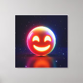 Glowing Happy Orb Emoji Canvas Afdruk (Voorkant)