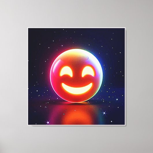 Glowing Happy Orb Emoji Canvas Afdruk (Voorkant)