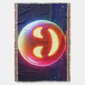 Glowing Happy Orb Emoji Deken (Voorkant Verticaal)