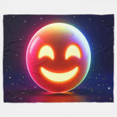 Glowing Happy Orb Emoji Fleece Deken (Voorkant (Horizontaal))