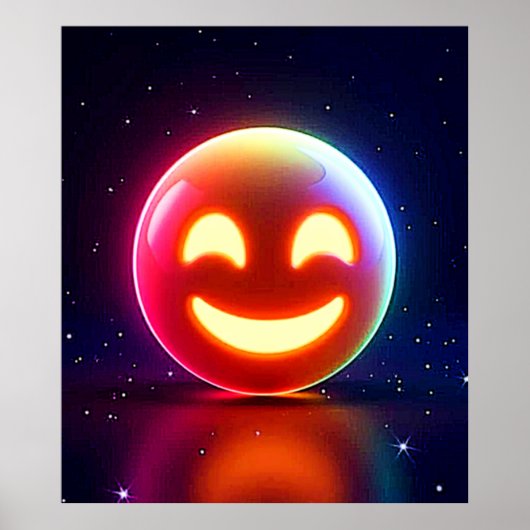 Glowing Happy Orb Emoji Poster (Voorkant)