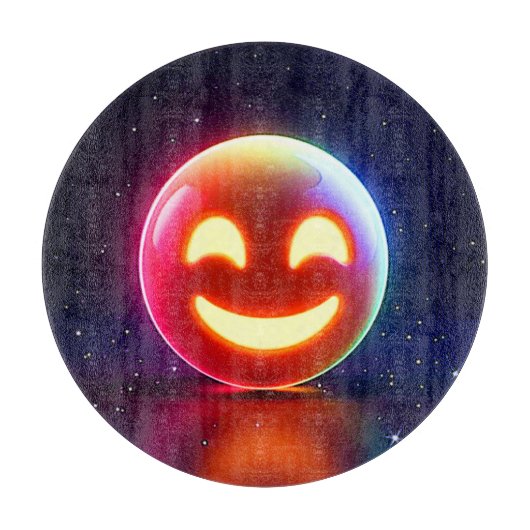 Glowing Happy Orb Emoji Snijplank (Voorkant)