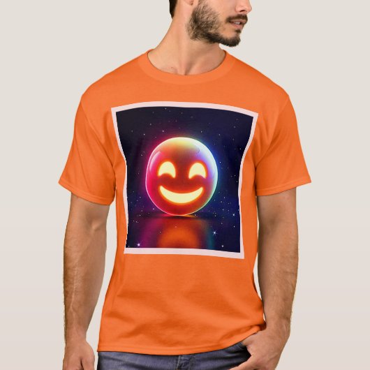Glowing Happy Orb Emoji T-shirt (Voorkant)