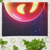 Glowing Happy Orb Emoji Theedoek (Gevouwen)