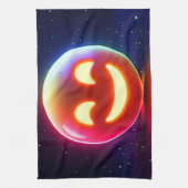 Glowing Happy Orb Emoji Theedoek (Verticaal)