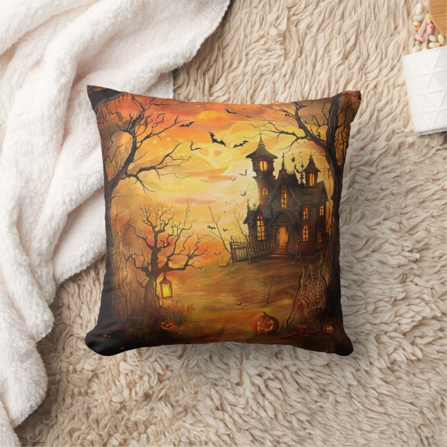 Glowing Haunted Mansion Halloween Kussen (Deken)