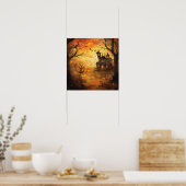 Glowing Haunted Mansion Halloween Poster (Keuken)