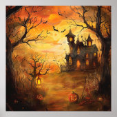 Glowing Haunted Mansion Halloween Poster (Voorkant)
