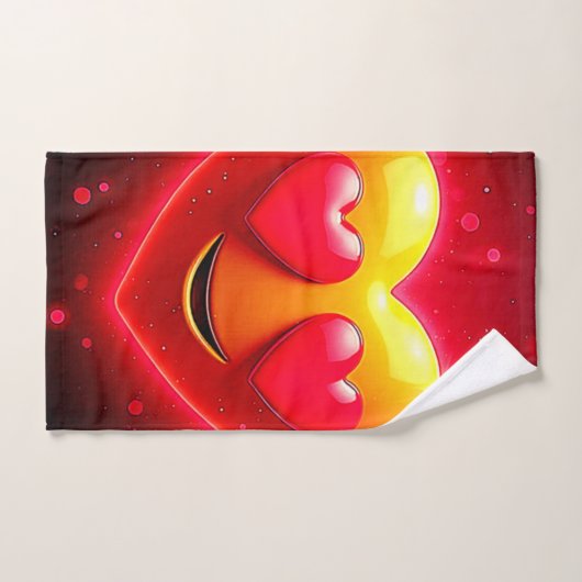 Glowing Heart Eyes Emotion Bad Handdoek (Handdoek)