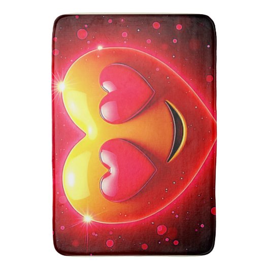Glowing Heart Eyes Emotion Badmat (Voorkant Verticaal)