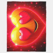 Glowing Heart Eyes Emotion Fleece Deken (Voorkant)