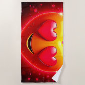 Glowing Heart Eyes Emotion Strandlaken (Voorkant)