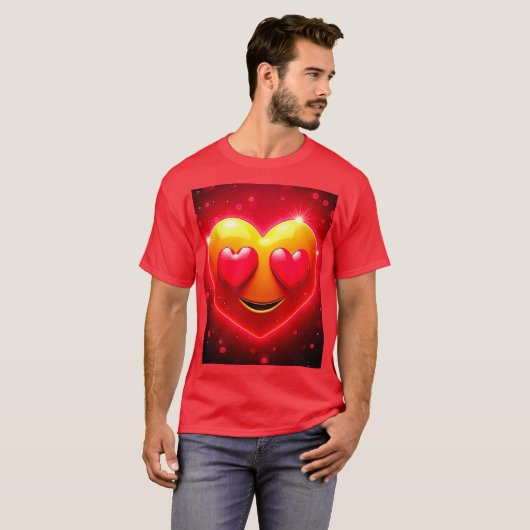 Glowing Heart Eyes Emotion T-shirt (Voorkant volledig)
