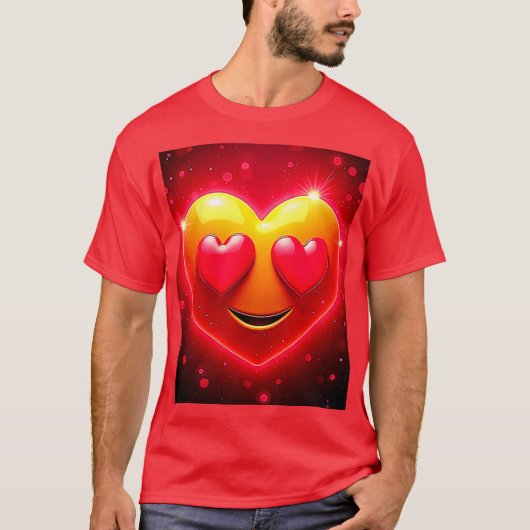 Glowing Heart Eyes Emotion T-shirt (Voorkant)