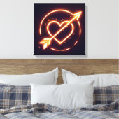 glowing image of a heart with cupid's arrow canvas afdruk (Insitu (Slaapkamer))