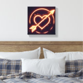 glowing image of a heart with cupid's arrow canvas afdruk (Insitu (Slaapkamer))