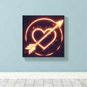 glowing image of a heart with cupid's arrow canvas afdruk (Insitu (Houten vloer))